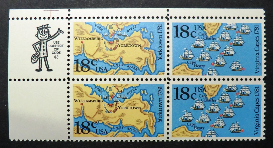 1937 - 1938 MNH 1981 18c Yorktown Virginia Capes Battles ZB Williamsburg York - Image 1 of 1