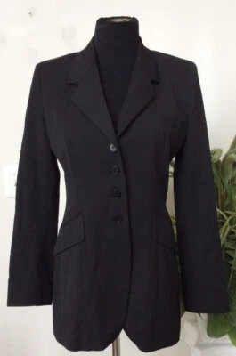 Chaqueta Blazer Vertigo Paris Para Mujer Negra Poliéster Talla M ¡USADA EN EXCELENTE ESTADO! Hecho en Francia. Foto 1 de 4