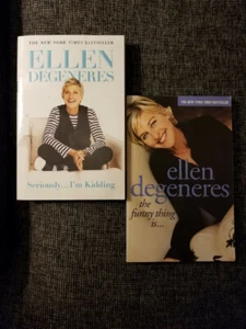 Seriously I'm Kidding & The Funny Thing Is by Ellen Degeneres 2 Bk Combo GC!! - Picture 1 of 10
