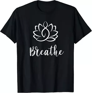 Breathe Buddha Lotus Flower Meditation Yoga Gift Unisex T-Shirt - Picture 1 of 4