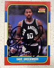 1986 FLEER SIGNED #41 Dave Greenwood Basketball Card Auto Spurs