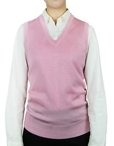 Blue Ocean Womens Solid Color Sweater Vest (LSV-123) - Picture 1 of 14