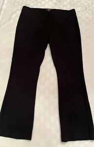 NYDJ Black Mico-dot Stretch Pull-on Cropped Boot Cut Pants Size 12  - Picture 1 of 7
