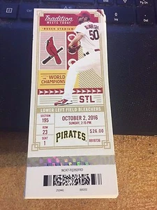 2016 ST. LOUIS CARDINALS VS PIRATES TICKETS STUB 10/2 MATT HOLLIDAY LAST GAME - Picture 1 of 1