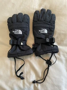 north face winter Hyvent gloves medium girls fleece lined black mitten snow ski - Picture 1 of 6