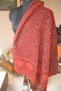 himalyan yoga nepali gift yak wool shawl handmade Reversible jamavar wrap unisex - Picture 1 of 9