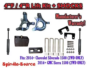 4" / 4" Spindle LIFT KIT SHOCKS FOR 14 - 16 Chevrolet Silverado GMC Sierra 1500 - Bild 1 von 2