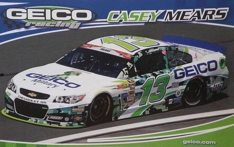 2015 CASEY MEARS "GEICO RACING CAMO MILITARY" #13 NASCAR SPRINT CUP POSTCARD Cover