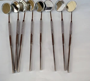 Espejo bucal dental 12 piezas #5 con mango instrumentos dentales acero inoxidable grado alemán - Imagen 1 de 4