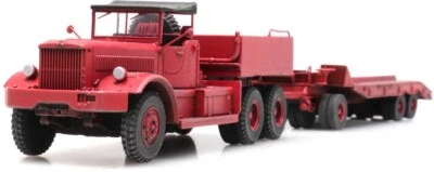 Artitec 387.430 Diamond T Truck With Red Trailer, Civil Use HO 1:87 - Image 1 of 4