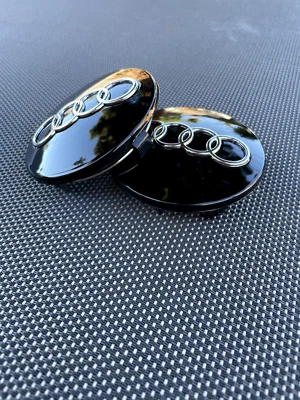 AUDI 4X BLACK 68 mm/2.68in Wheel Rim Center Hub Cap - Image 1 of 4