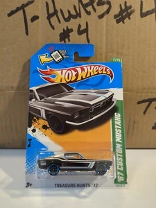 Hot Wheels 2012 Black '67 Custom Mustang #57 Treasure Hunts 7/15 Vhtf - Picture 1 of 7