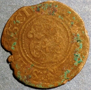Europian Medieval Livonia 1634-54 Riga Solidus Schilling Silins - Picture 1 of 2