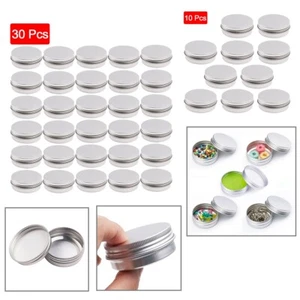 30Pcs Small Screw Round Metal Tin Jar Container Balm Candles Case Storage AU - Picture 1 of 4