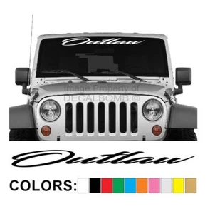 Outlaw Script Windshield Decal Sticker Turbo Truck Lift Mud Car Diesel Low Pro - Imagen 1 de 2