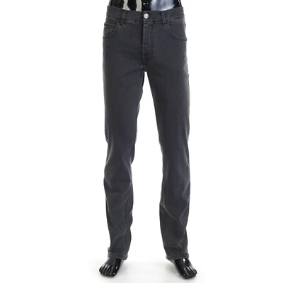 STEFANO RICCI 1250$ Tapered Jeans - Five Pocket, Gray Cotton Blend NEW - Image 1 of 4