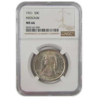 Missouri Commemorative Half Dollar 1921 MS 66 NGC Silver SKU:I20936 - Image 1 of 4