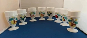 8 Vintage Westmoreland Milk Glass Beaded Edge Goblets EXC.  - Picture 1 of 12