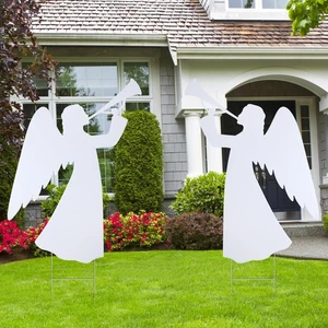 Soaoo 2 Pcs 28 Inch Outdoor Christmas Angel Yard Decorations Nativity Sets wi... - Picture 1 of 7