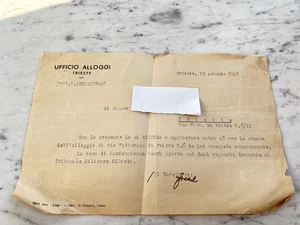 UFFICIO ALLOGGI INTIMIDAZIONE  SGOMBERO TRIBUNALE ALLEATO  TRIESTE 1947 - Foto 1 di 2