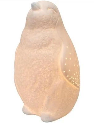 Porcelain Arctic Penguin Shaped Table Lamp Simple Designs, 10 Inch Brand New - Image 1 of 4