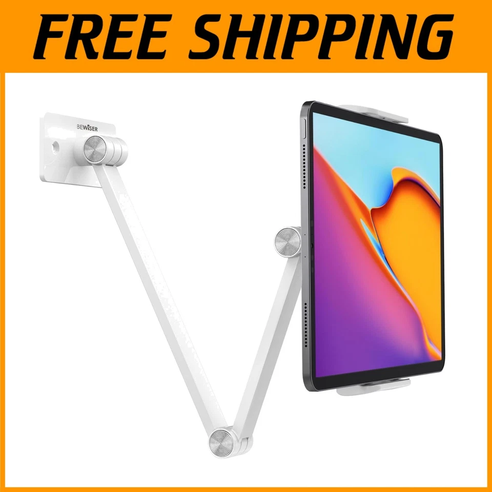 Sleek Adjustable Wall-Mount Tablet Holder - Supports 4.7-12.9 Inch Devices - Image 1 of 4