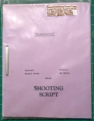 Casablanca Movie Shooting Script Humphrey Bogart Ingrid Bergman Michael Curtis - Image 1 of 4