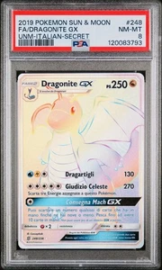 POKEMON PSA 8 DRAGONITE GX SECRET RARE 248/236 UNIFIED MINDS ITALIANO POP 1! - Foto 1 di 4