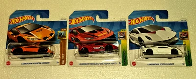 Hot Wheels Lamborghini Lote de 3 Sesto Elemento Huracan Sterrato LP Super Trofed - Imagen 1 de 4