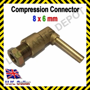 8x6mm L-piece Compression Connector copper pipe Joint Coupling Gas Water Lpg - Picture 1 of 2