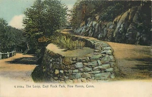 C1905 New Haven Connecticut Loop East Rock Park cartolina rotografica 25-3372 - Foto 1 di 2
