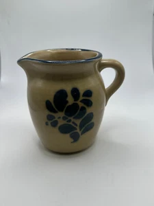 Pfaltzgraff Folk Art Creamer Pitcher Tan Blue USA 024 - Picture 1 of 3