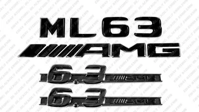 Trunk Black Emblems Badges Logo Letters New for Mercedes-Benz ML63 AMG W164 6.3L - Image 1 of 4