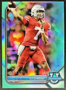 2022 Bowman University Cromo Variación CJ Stroud Aqua Holo SP/299 Texans RC - Imagen 1 de 2