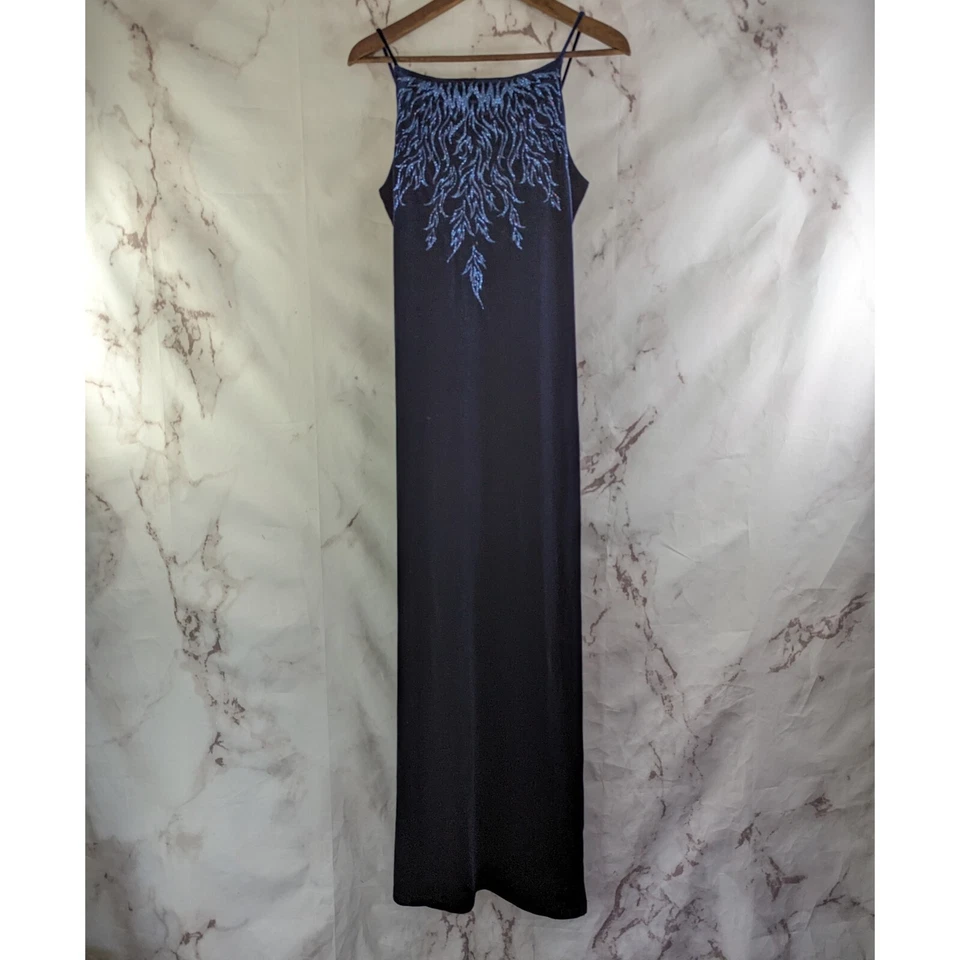 Vestido Vintage Mujer Pequeño 6 Años 90 Y2K Terciopelo Llamas Cuello Cuadrado Largo Midi Maxi  Foto 1 de 4