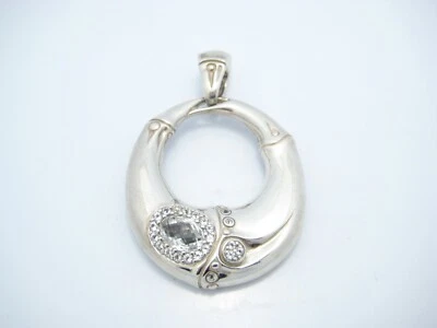 John Hardy 纯银白色黄玉竹制大号椭圆形吊坠增强剂 — 第 1/4 张图片