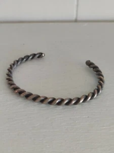 Native American Sterling Silver Navajo Indian Cuff Bracelet twist - Picture 1 of 5
