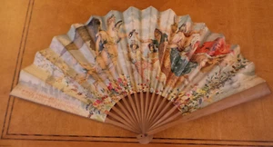 rare Vintage Advertising Fan for Benedictine Liqueur signed Maurice LeLoir c1900 - Imagen 1 de 5