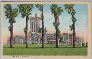 City College, Baltimore MD. 8A-H1656. Postal de lino - Imagen 1 de 2