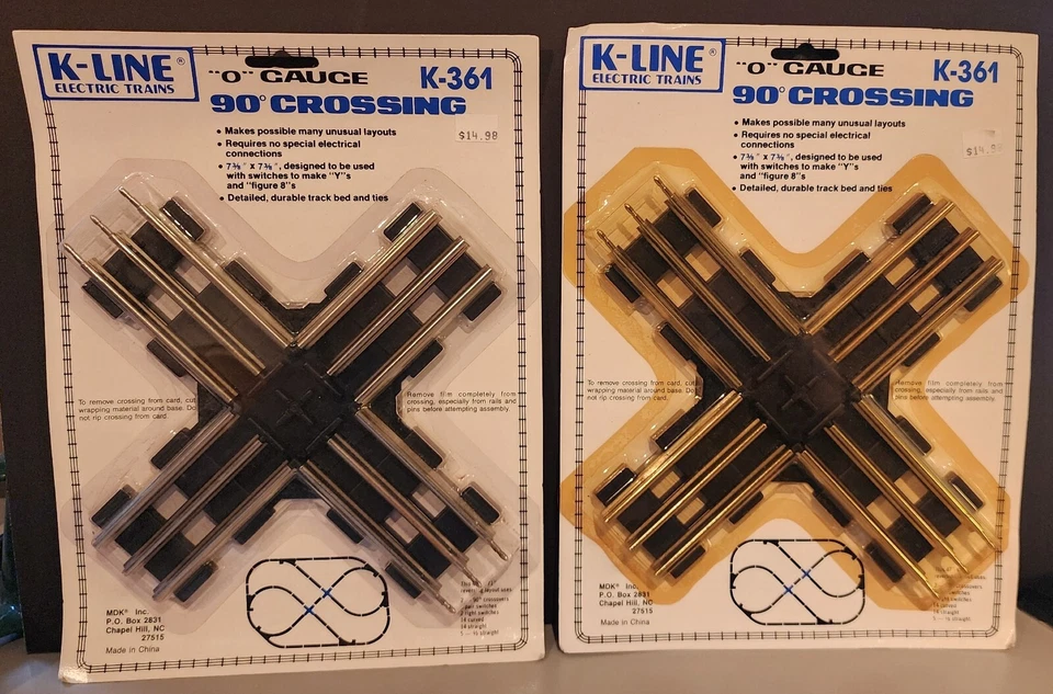 K-Line Electric Trains “O” Gauge 90 Degree Crossing, K-361 (Lot of 2) - Image 1 of 2