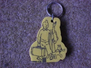 Tintin - Hard Foam Keyring - Tintin with Suitcase and Snowy - Herge TL 1993. - Picture 1 of 2