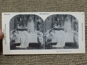 Stereoscopic Card 1906 Creepy Ghostly Bride The Marriage Dream - Picture 1 of 4