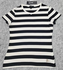 DKNY Girls Kids Short Sleeve Striped TShirt Top size 16 Colour Black Stripes - Picture 1 of 4