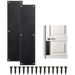 Door Kick Plate 2 Pcs 15''x3.5'' Stainless Steel Door Plate with Screws Sturd... - Picture 1 of 7