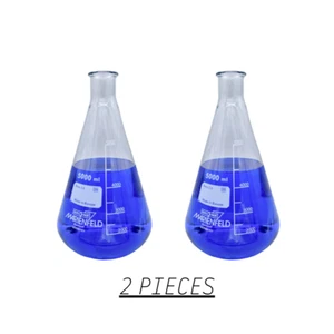 Erlenmeyer Flask 5000 ml Borosilicate glass 3.3 Narrow neck Set of 2 Pieces  - Picture 1 of 1