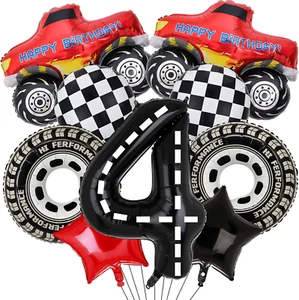 Truck Party Decorations, 9Pcs Truck Birthday Number Foil Balloon for Truck 4Th B - Picture 1 of 12