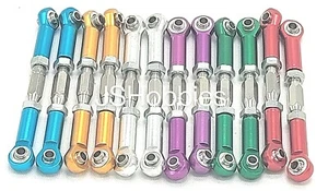 2pc Aluminum Front / Rear Adjustable Turnbuckle Rod Linkages 1/10 Upgrade Part - Picture 1 of 21
