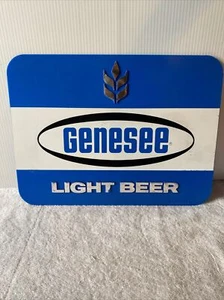 VINTAGE GENESEE BEER ADVERTISING SIGN - LIGHT BEER - BLUE 12x16 - Picture 1 of 22