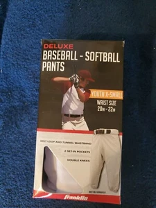 Franklin Sports Deluxe Youth Baseball-Softball Pants 20"-22" X-Small, White - Picture 1 of 4