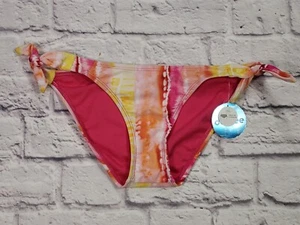 Decree Women's Size XS Pink Tie-Dye Bikini Swimsuit Bottom Side Bow - Picture 1 of 3